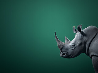 Fototapeta premium Spellbound Rhinoceros with Keen Eyes: A Close-Up Encounter