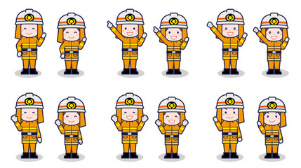 消防士の男女 02