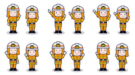 消防士の男女 02