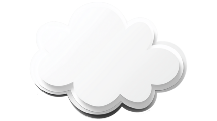 White speech bubble cloud floating with transparent background