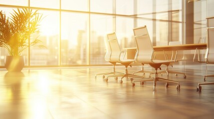 Fototapeta premium Bright Modern Office with Clear Communication Space