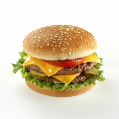 Burger bun on white background