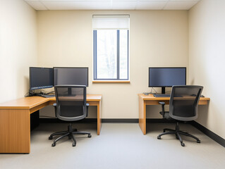 Fototapeta premium Advanced Linguistics Study Room with Language Desks Redefined