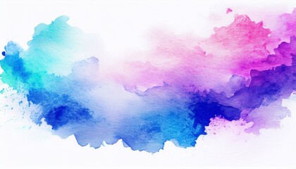 Purple and blue watercolor splash isolated on white