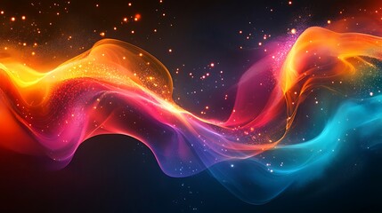 Fototapeta premium Dynamic color waves abstract art digital background vibrant environment
