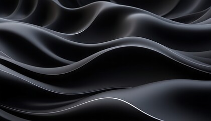 Obraz premium 3D mesmerizing abstract black and doff waves with smooth gradient curves and soft lighting