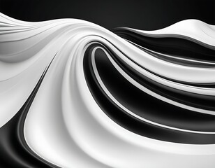 Obraz premium abstract black and white fluid waves with smooth flow and modern design
