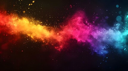 Naklejka premium Vibrant Color Powder Explosion on Black Background
