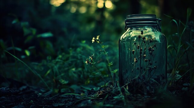 Enchanted Forest: Preserved Flowers in Glass Jar
