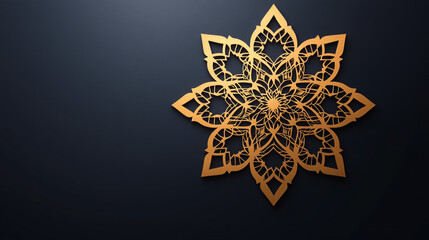 Intricate golden geometric design symbolizing Ramadan festivities and spirituality
