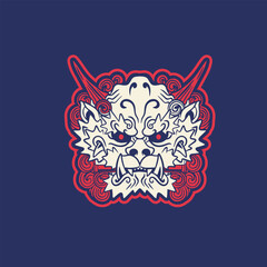 Hand Drawn Foo Dog Illustration Stock Vector