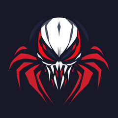 Skull and Spider illustration sports team logo