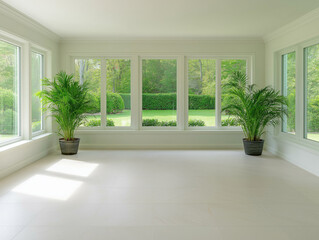 Fototapeta premium Ready Sunroom Prepared for Introduction of Indoor Gardens