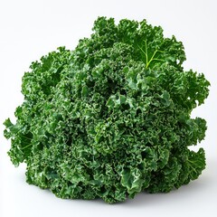 Fototapeta premium Vibrant Green Kale: A Close-Up View of Fresh, Organic Kale, Perfect for Healthy Recipes and Diets. This image showcases the vibrant color and texture of this nutritious vegetable.