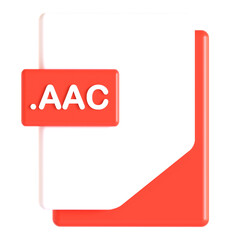 aac extension 3d icon illustration