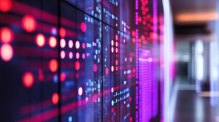 Naklejka premium Vibrant Data Visualization in Modern Workspace