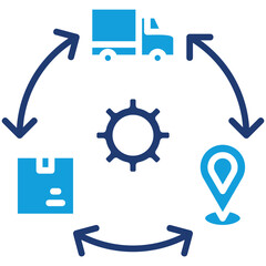 Supply Chain Icon Element For Design