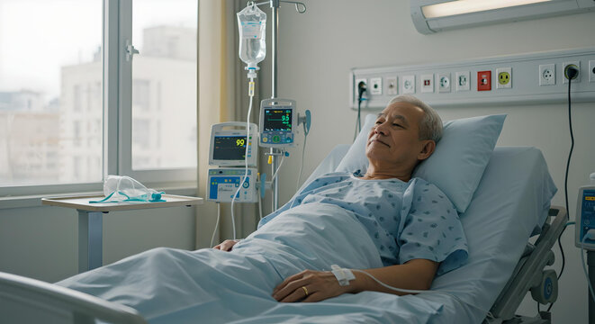 patient in hospital bed