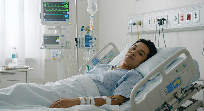 patient in hospital bed