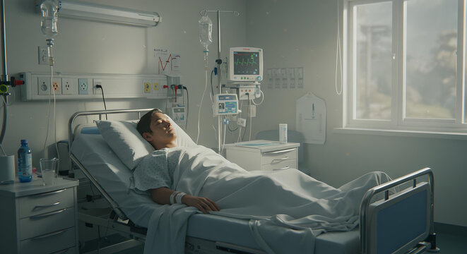patient in hospital bed