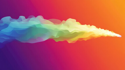 Rainbow Comet Trail: Abstract vibrant cosmic art. A digital painting of a colorful comet streaking across a gradient background. Perfect for projects needing a sense of wonder, speed, and energy. 