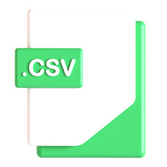 csv extension 3d icon illustration