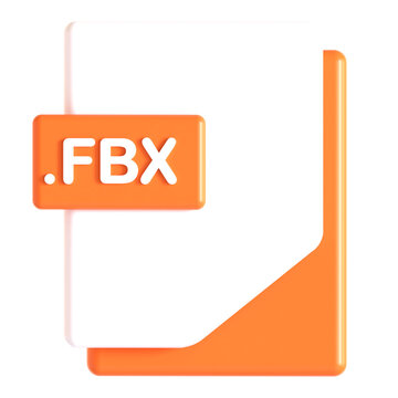 fbx extension 3d icon illustration