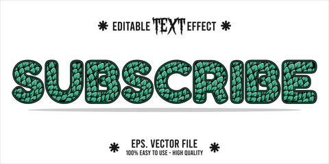 typography subscribe word art illustration, editable text effect	