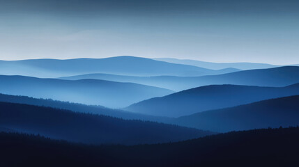 Obraz premium Blue Ridge Mountains: Serenity in the Blue Hour 