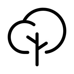 badam tree icon with line style, perfect for user interface projects