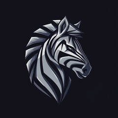 Zebra sports team logo side graphic angular illustration sports team logo