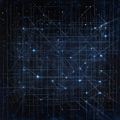 Obraz premium Ethereal Data Grid Embers: a Glowing Web of Interconnections