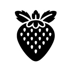Silhouette Strawberry Icon 