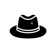 Classic Fedora Hat Icon: This simple yet stylish fedora hat icon is perfect for fashion, style, and vintage-themed designs. It's a timeless symbol of elegance and sophistication.