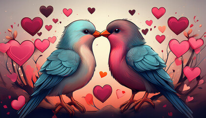 Kissing Love Birds
