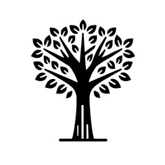 Tree of Life:  A minimalist black and white illustration of a stylized tree, symbolizing growth, resilience, and interconnectedness.  