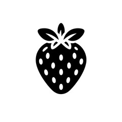 Strawberry Icon:  A bold, simple icon of a strawberry, perfect for branding, websites, or app design.  