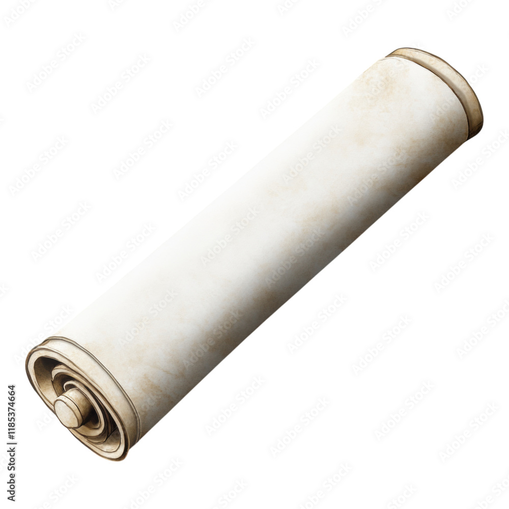 Poster blank scroll mock-up with rolled ends, versatile design for showcasing text or artwork, ideal for pr