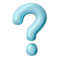 Naklejka premium Blue flat question mark icon, vibrant color, transparent background, perfect for inquiries or highlighting uncertainty in designs