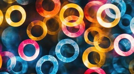 Colorful bokeh circles, abstract background.