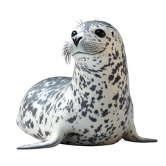 A realistic depiction of a seal with distinctive markings.