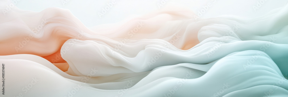 Aufkleber Soft flowing waves in pastel colors create serene and calming atmosphere. gentle curves and smooth textures evoke sense of tranquility and peace