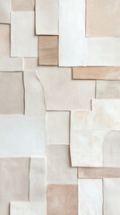 Fototapeta premium Textured wall design featuring neutral tones and layered materials