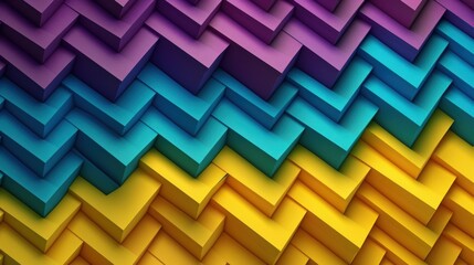 Abstract Geometric Pattern Colorful Blocks 3D Rendering Design Background Texture