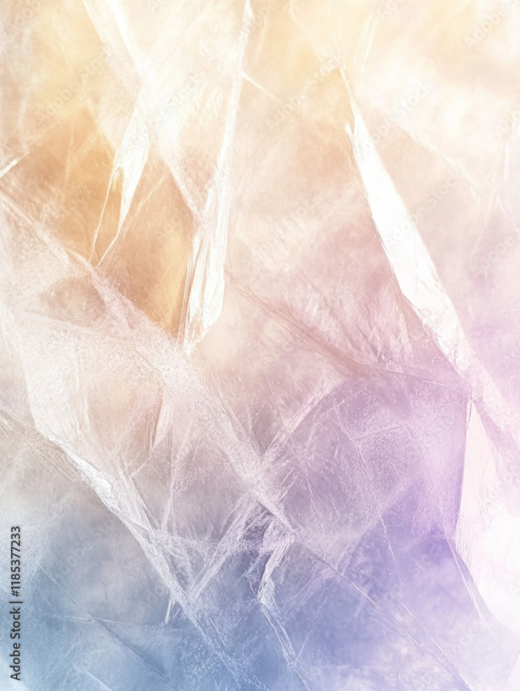 Poster Translucent ice texture with soft pastel colors and intricate patterns
