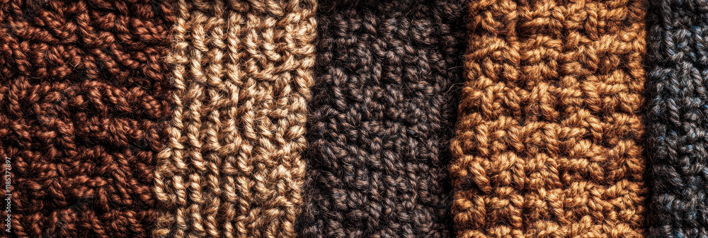 Poster textured fabric in warm brown and gold tones, showcasing intricate patterns and craftsmanship. perfe