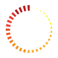 Obraz premium Circular gradient bar. Gradient timer vector. Red to yellow tones. Abstract round shape.