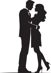 Happy Valentine's Day silhouette vector art illustration design