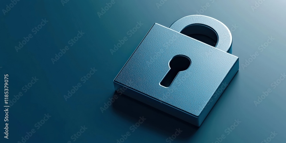 Poster a close-up of a metallic padlock resting on a smooth surface, symbolizing security and protection.