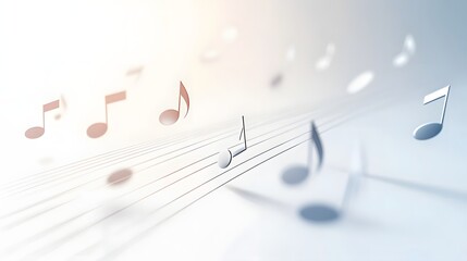 Musical Notes Floating Above Staff Lines